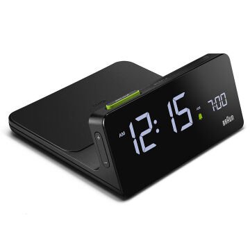 BRAUN BC21BEU SİYAH DİJİTAL KABLOSUZ ŞARJLI ALARMLI MASA SAATi