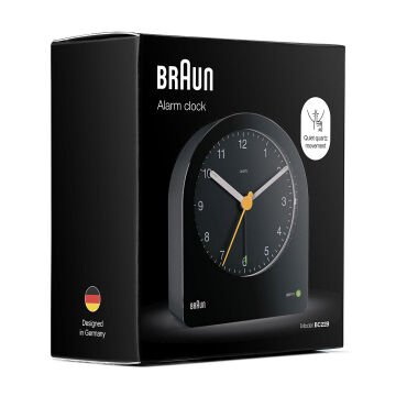 BRAUN BC22B SİYAH KLASİK ANALOG ALARMLI MASA SAATİ