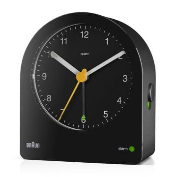 BRAUN BC22B SİYAH KLASİK ANALOG ALARMLI MASA SAATİ