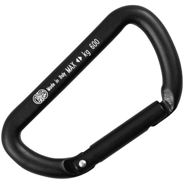 Kong Mini D Siyah Düz Kapılı 6 kN Alüminyum D Karabina Keylock 751E00NN0KK