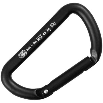 Kong Mini D Siyah Düz Kapılı 6 kN Alüminyum D Karabina Keylock 751E00NN0KK