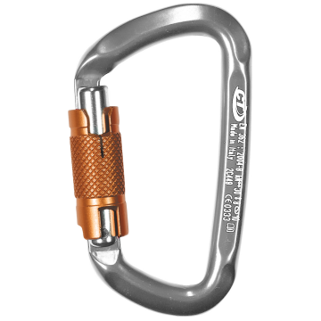 Skylotec D Shape Wg Gri Turuncu Gümüş 20 mm Twistlock Otomatik Kilitli D Tipi Alüminyum Karabina EN 362 B EN 12275