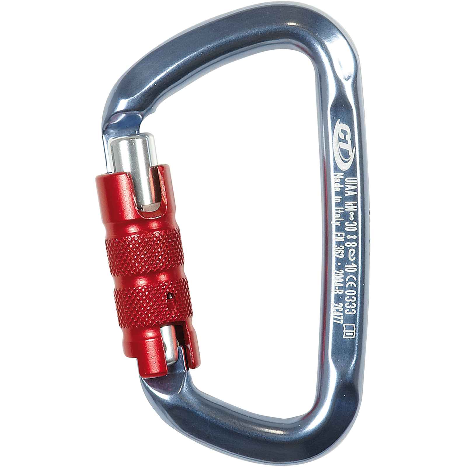 Skylotec D Shape Tg Mavi 19 mm Trilock Otomatik Kilitli D Tipi Alüminyum Karabina EN 362 B EN 12275 B UIAA 121