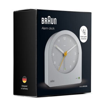BRAUN BC22G GRİ KLASİK ANALOG ALARMLI MASA SAATİ