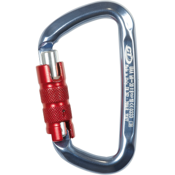 Skylotec D Shape Tg Mavi 19 mm Trilock Otomatik Kilitli D Tipi Alüminyum Karabina EN 362 B EN 12275 B UIAA 121