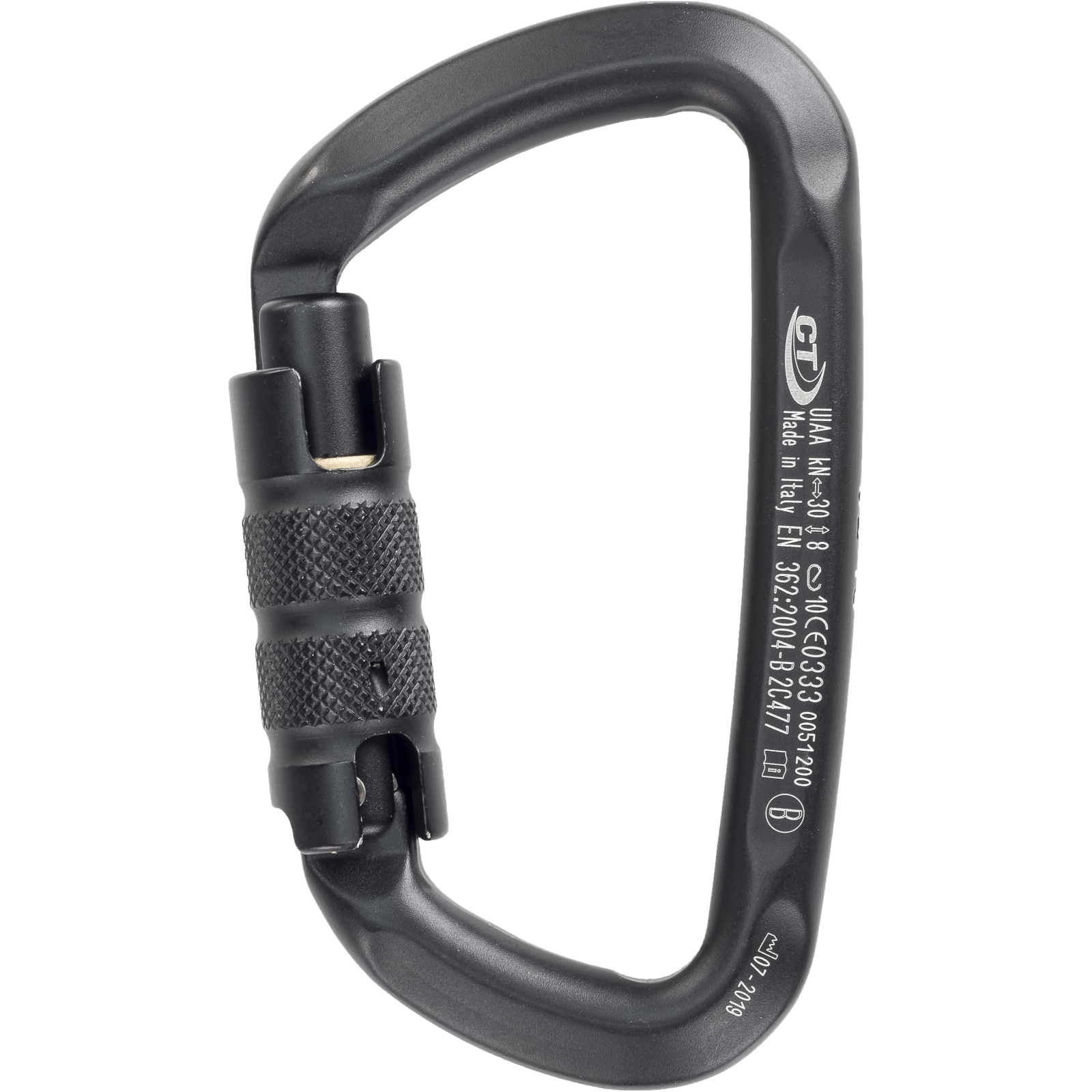 Skylotec D Shape Tg Siyah 19 mm Trilock Otomatik Kilitli D Tipi Alüminyum Karabina EN 362 B EN 12275 B UIAA 121