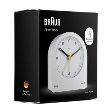 BRAUN BC22W BEYAZ KLASİK ANALOG ALARMLI MASA SAATİ