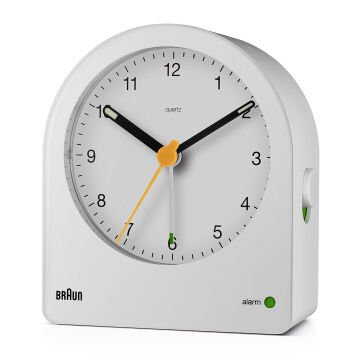 BRAUN BC22W BEYAZ KLASİK ANALOG ALARMLI MASA SAATİ