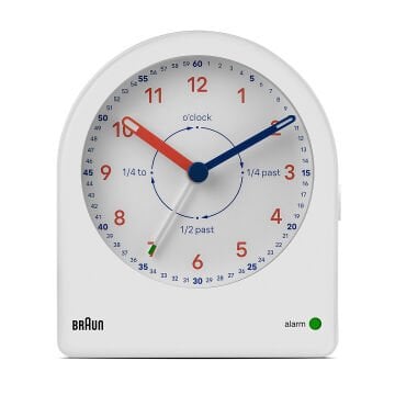 Braun BC22TW Beyaz Time Teachers Analog Alarmlı Masa Saati