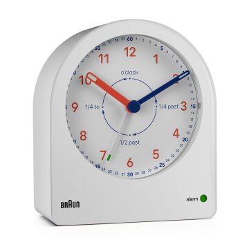 BRAUN BC22TW BEYAZ TIME TEACHERS ANALOG ALARMLI MASA SAATİ
