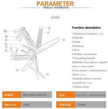 Grand Harvest GHK6 Christmas Multi Tool