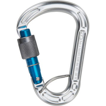 Skylotec Concept Sgl Gri Açık Mavi Gümüş 21 mm Vidalı Kilitli Hms Alüminyum Karabina EN 362 A T EN 12275 H UIAA 121