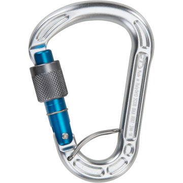 Skylotec Concept Sgl Gri Açık Mavi Gümüş 21 mm Vidalı Kilitli Hms Alüminyum Karabina EN 362 A T EN 12275 H UIAA 121