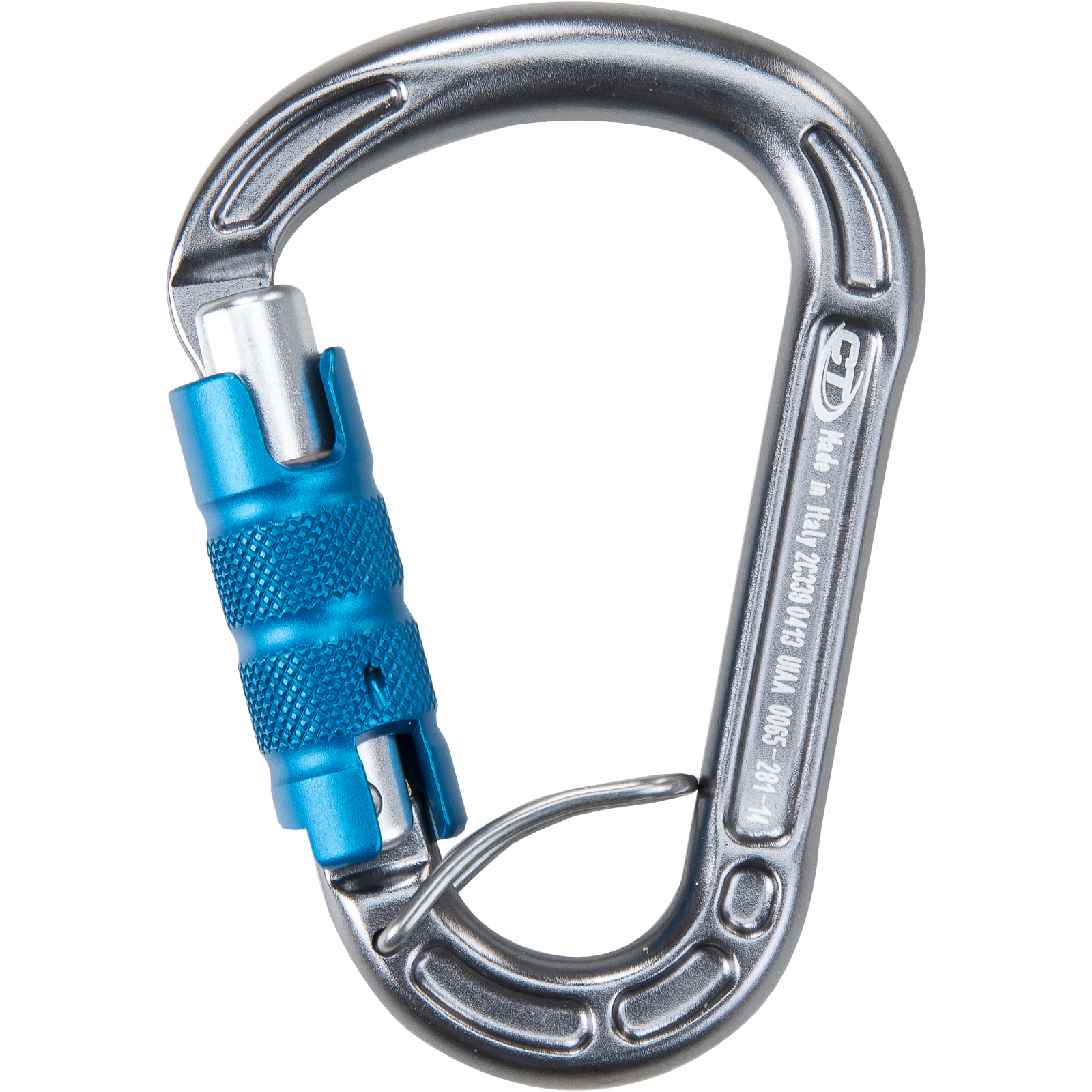 Skylotec Concept Tgl Gri Açık Mavi Gümüş 21 mm Trilock Otomatik Kilitli Hms Alüminyum Karabina EN 362 A T EN 12275 H UIAA 121