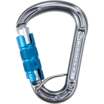 Skylotec Concept Tgl Gri Açık Mavi Gümüş 21 mm Trilock Otomatik Kilitli Hms Alüminyum Karabina EN 362 A T EN 12275 H UIAA 121