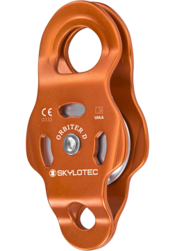 Skylotec Orbiter D Turuncu 13 mm Halat Uyumlu Bilyalı Rulmanlı Tekli Alüminyum Tırmanış Makarası EN 12278