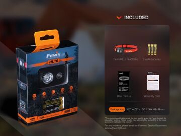 FENİX HL16 450 LÜMEN KAFA FENERİ SİYAH MZ