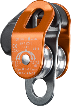 Skylotec Up Lock Gri Turuncu 8 mm ile 11 mm Freelock Kilitli Çiftli Alüminyum Kurtarma Makarası EN 567 EN 12278