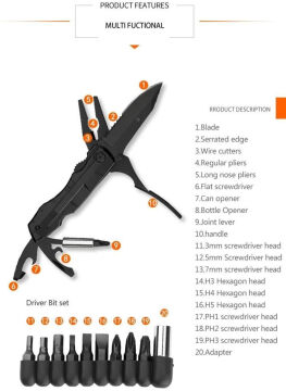 Grand Harvest GHK-PL107 Foldable Multi Tool