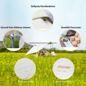 KingCamp ANIZO S 320 Canvas Kanvas Tipi Glamping Çadır