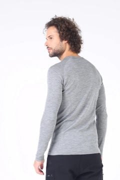 Woolona Remus Gri Uzun Kollu %100 Yün Termal İçlik