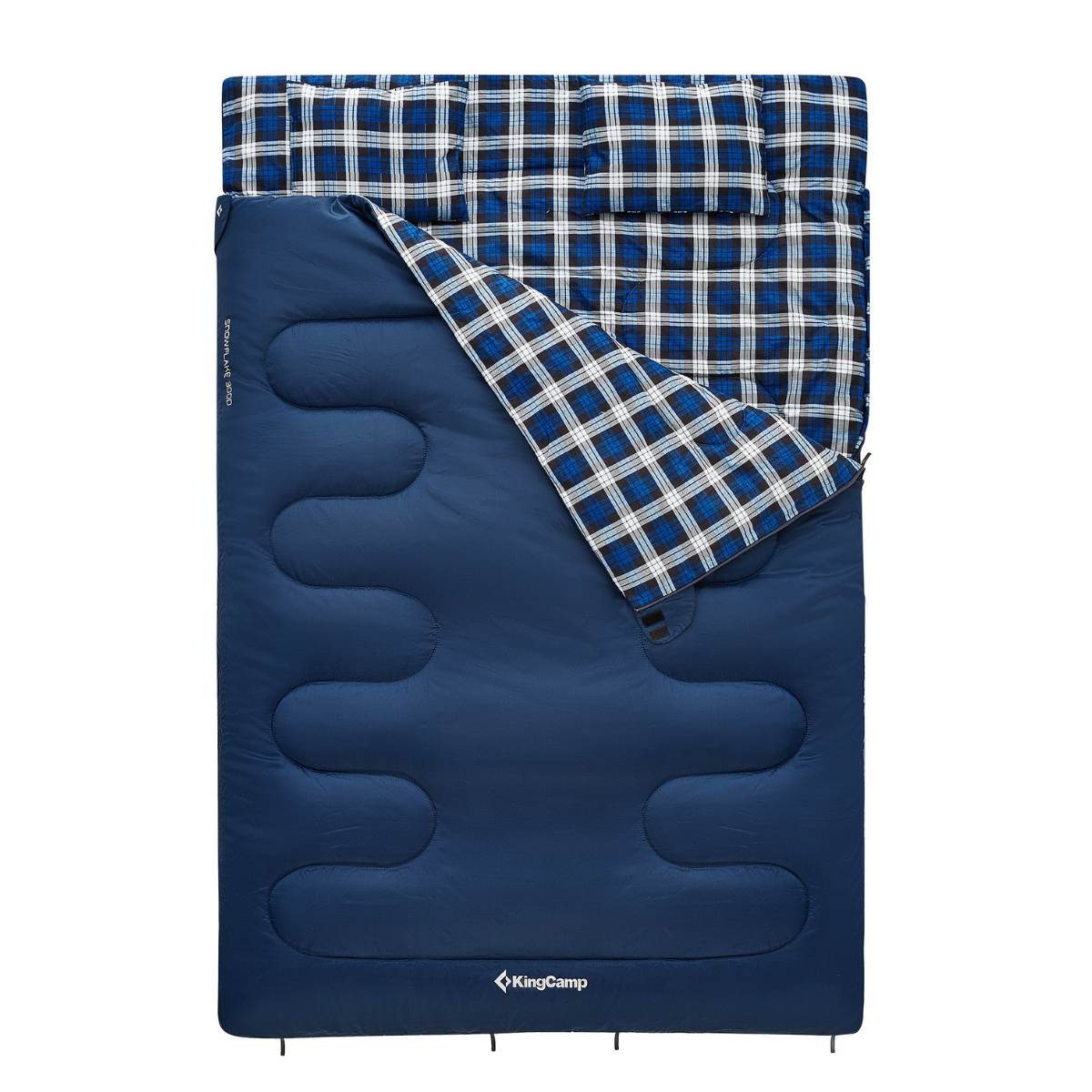 KingCamp Snowflake 300-D Ultra -13 Derece Double Çift Kişilik Yastıklı Uyku Tulumu Navy