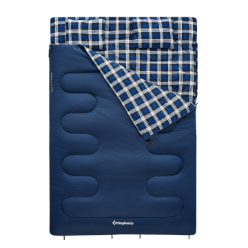 KingCamp Snowflake 300-D Ultra -13 Derece Double Çift Kişilik Yastıklı Uyku Tulumu Navy