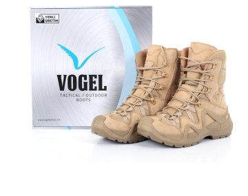 Vogel Tactical Fermuarlı Süet Siyah Askeri Bot 40