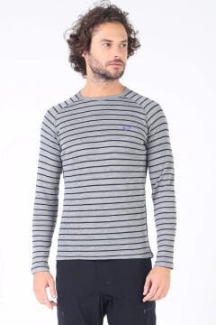 Woolona Thor Erkek Çizgili Uzun Kollu %100 Yün Termal İçlik