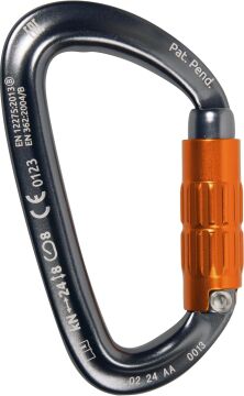 Camp Orbit 2LOCK Karabina Gun Metal / Orange EN 12275