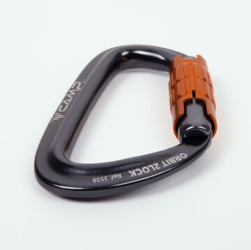 Camp Orbit 2LOCK Karabina Gun Metal / Orange EN 12275