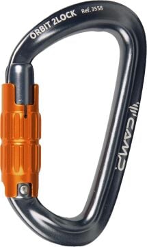 Camp Orbit 2LOCK Karabina Gun Metal / Orange EN 12275