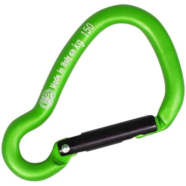 Kong Harness Alu Yeşil / Siyah Alüminyum Asimetrik Anahtarlık Karabina 1,5 kN 52 mm Keylock 735B00EN0KK
