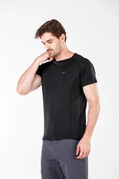 Woolona Berg Siyah Kısa Kollu %100 Yün Termal İçlik