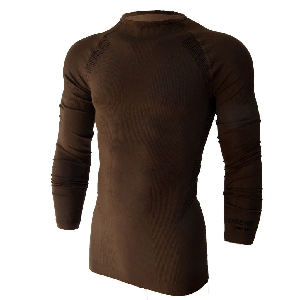 ThermoExtreme ProDryFit haki uzun kollu erkek dikişsiz termal içlik