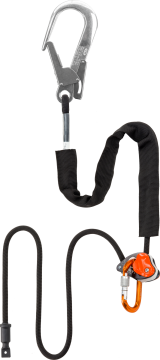Skylotec Finch Combi Siyah 2 m 60 mm Çift Mandallı Alüminyum Karabinalı Ayarlanabilir Konumlandırma Halatı EN 358 SKYLOTEC