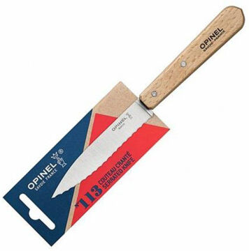 Opinel Essential No:113 Paslanmaz Çelik Tırtıklı Soyma Bıçağı Bej