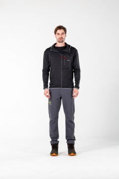 Woolona Maestro Erkek Siyah Fermuarlı Kapşonlu %100 Yün Termal İçlik