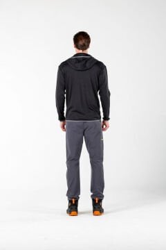 Woolona Maestro Erkek Siyah Fermuarlı Kapşonlu %100 Yün Termal İçlik