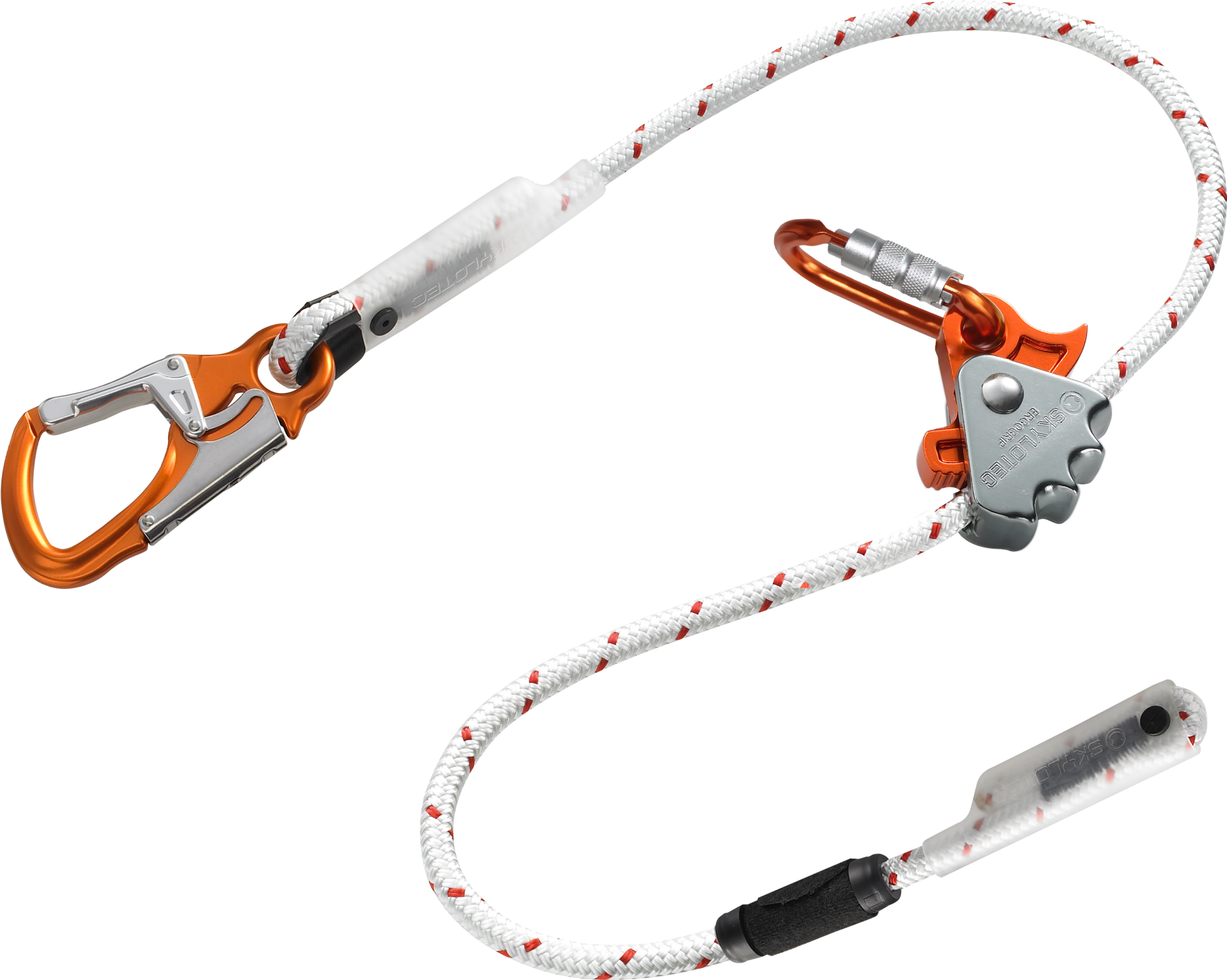 Skylotec Ergogrip Sk12 Kırmızı Beyaz  12 mm Attack 25 mm Alüminyum Karabinalı Ovaloy Tw Ayarlanabilir Konumlandırma Halatı EN 358