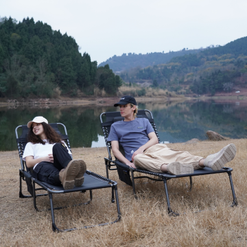 KingCamp Bavaria Cozy Premium 5 Kademeli Katlanır Şezlong Kampet Grey KC2431