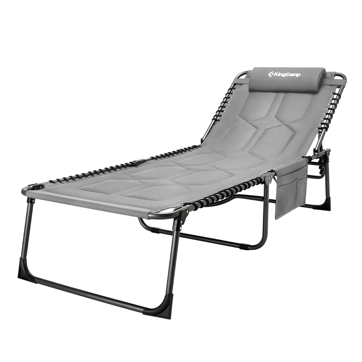 KingCamp Bavaria Cozy Premium 5 Kademeli Katlanır Şezlong Kampet Grey KC2431