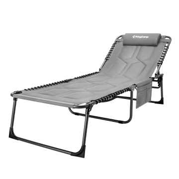 KingCamp Bavaria Cozy Premium 5 Kademeli Katlanır Şezlong Kampet Grey KC2431