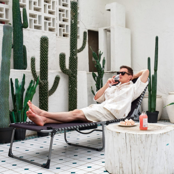 KingCamp Bavaria Cozy Premium 5 Kademeli Katlanır Şezlong Kampet Grey KC2431