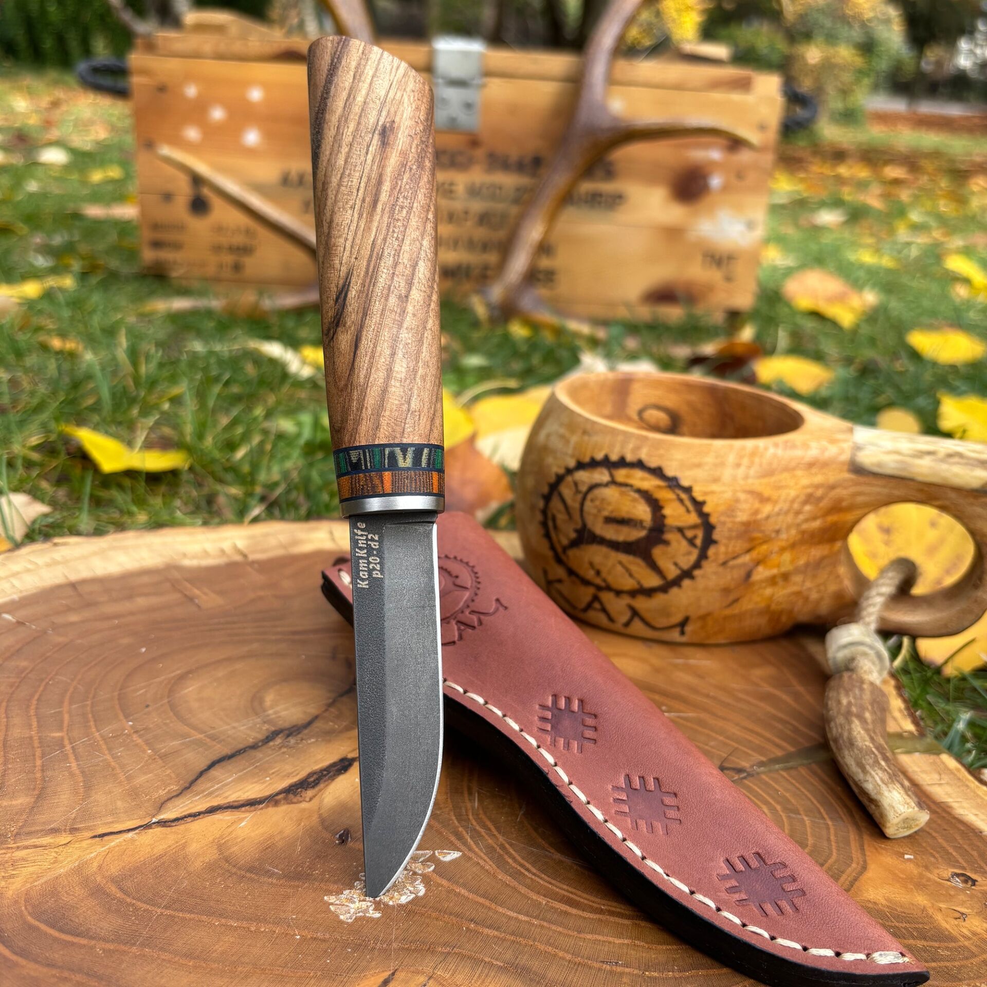 Kam Puukko Av, Balıkçılık ve Kamp Bıçağı KÖK CEVİZ - P20- D2