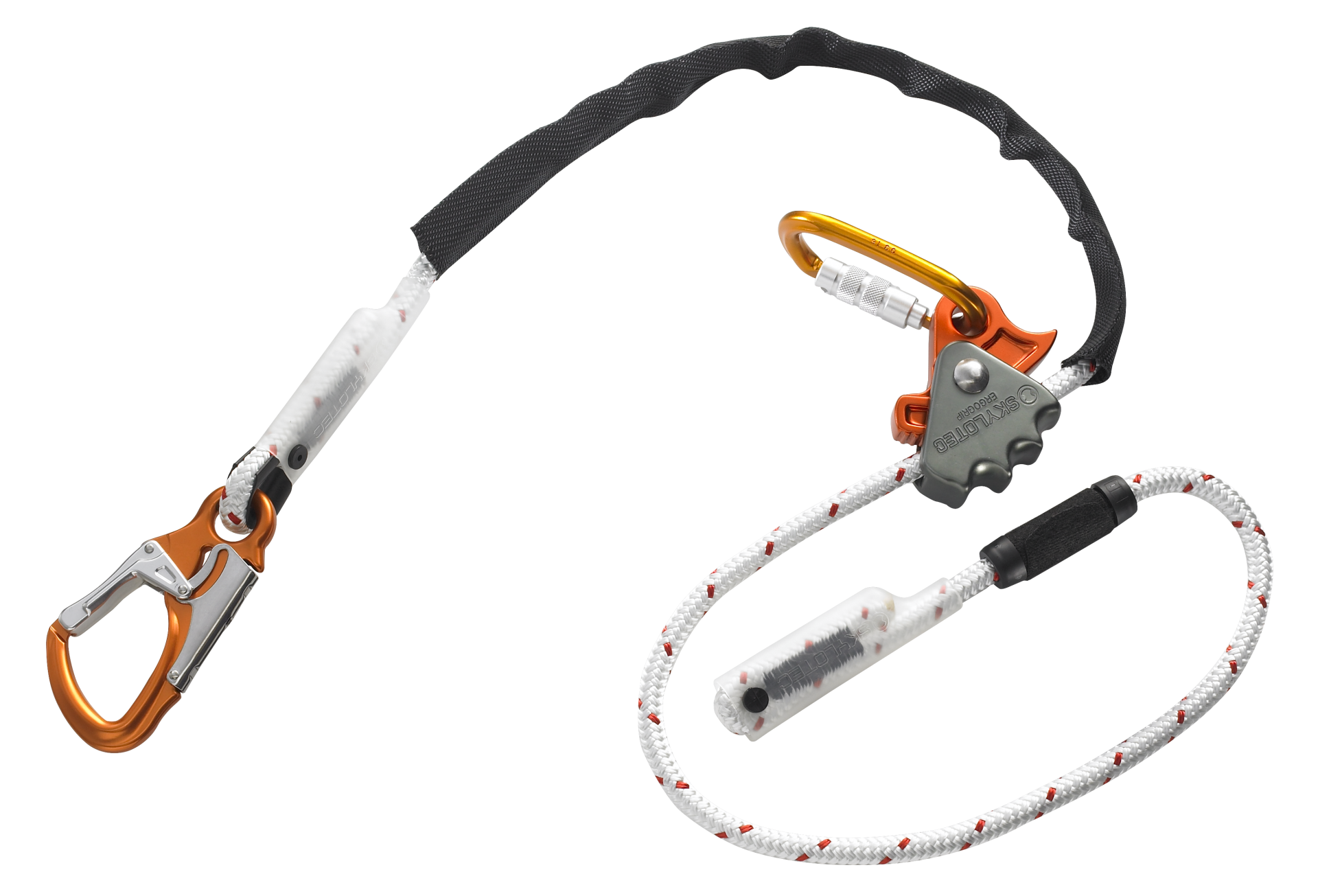 Skylotec Ergogrip Sk12 Kırmızı Beyaz 12 mm Koruyucu Kılıflı Ayarlanabilir Konumlandırma Halatı EN 358