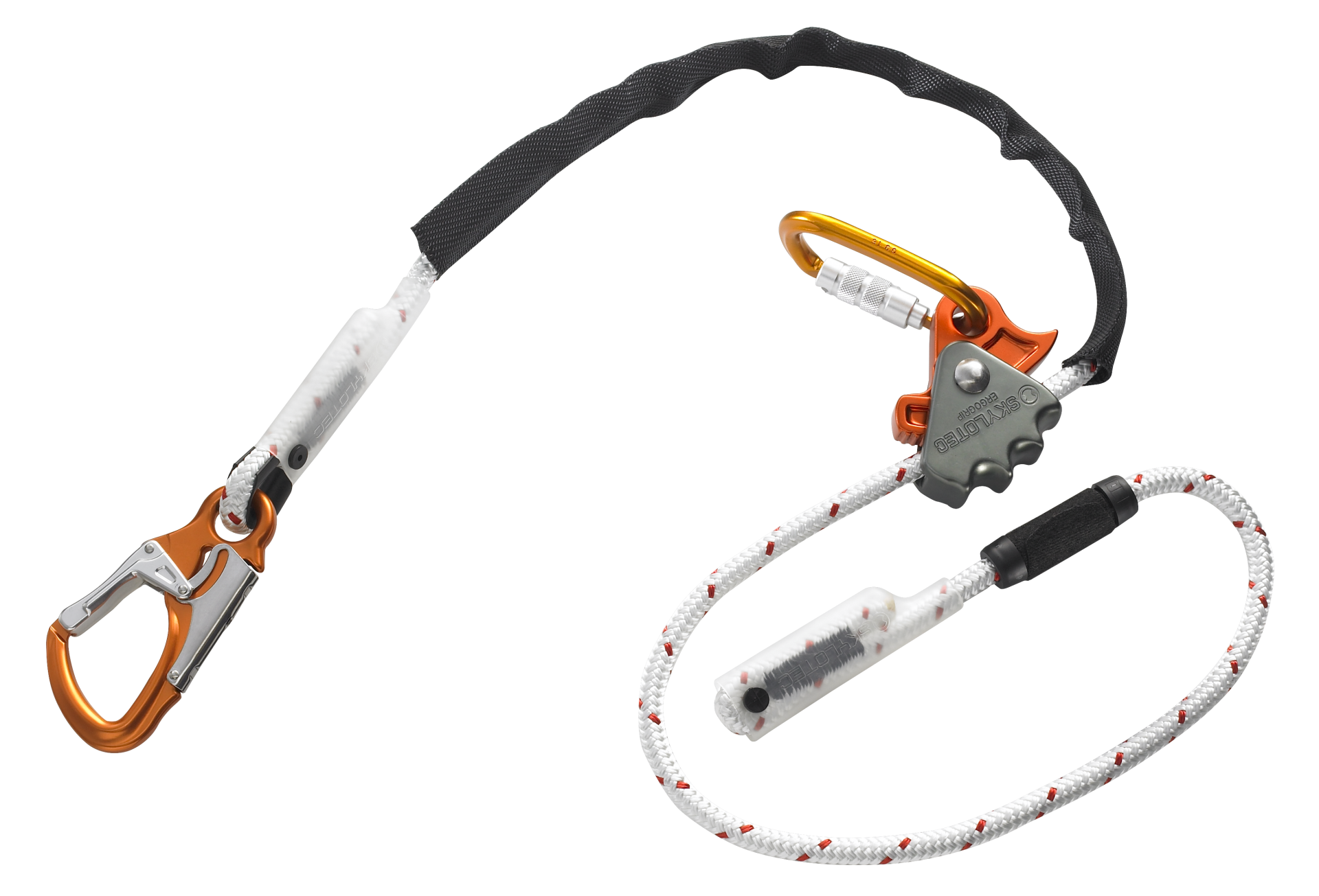 Skylotec Ergogrip Sk12 Kırmızı Beyaz 12 mm Koruyucu Kılıflı Ayarlanabilir Konumlandırma Halatı EN 358
