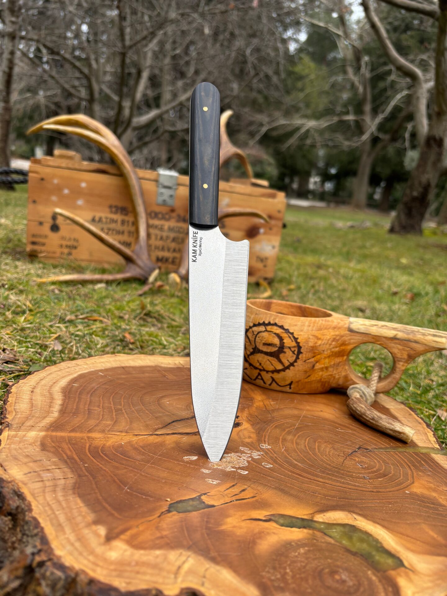 Kam Şef Bıçağı 4116, Kamp Bıçağı Üstün Keskinlik - 27 CM