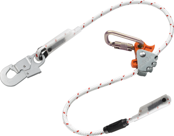 Skylotec Ergogrip Sk12 Kırmızı Beyaz 12 mm Kendinden Kilitli Karabinalı Ayarlanabilir Konumlandırma Halatı EN 358 SKYLOTEC