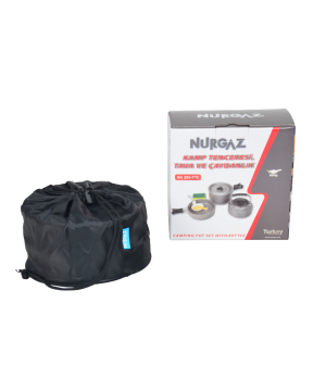 Nurgaz Campout Üçü Bir Arada Tencere Tava Çaydanlık Seti NG 200-TTC